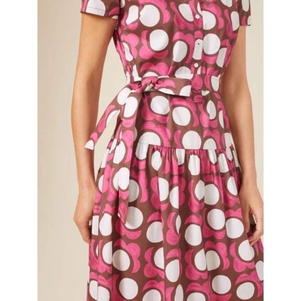J. McLaughlin Pink Polka Dot Maxi Shirt Dress - Picture 4 of 16